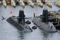 Japan Maritime Self-Defense Force SÃÂryÃÂ«-class submarine and Oyashio-class submarine.